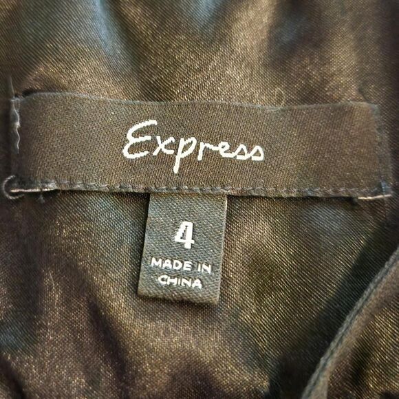 Vintage Y2k Express black sequined spaghetti strap mini dress Size 4 - Picture 4 of 4